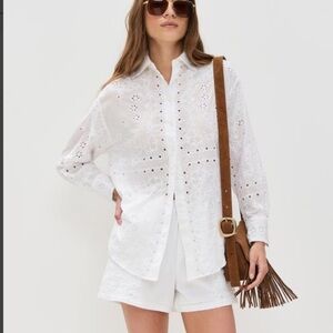 Madewell Embroidered Oversized button down
